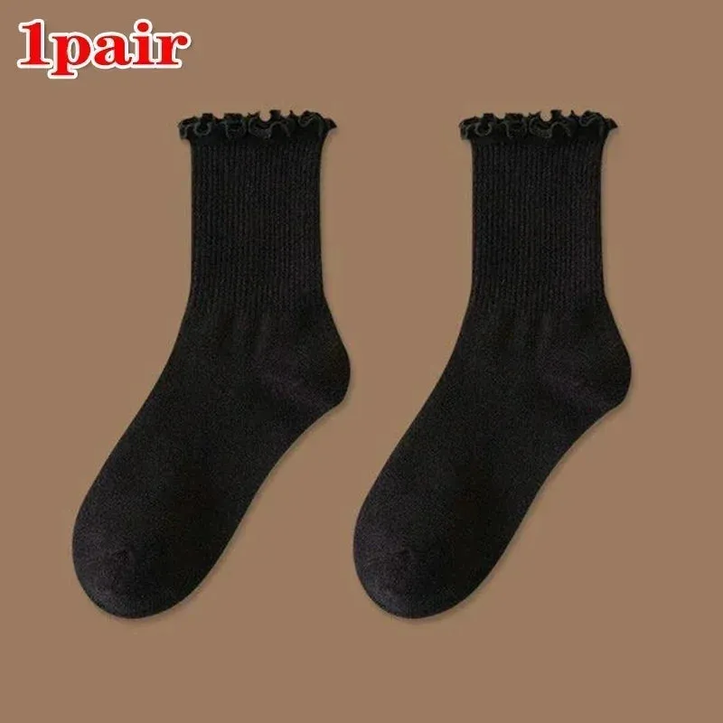 1/2/3 Pack Cotton Ruffles Socks