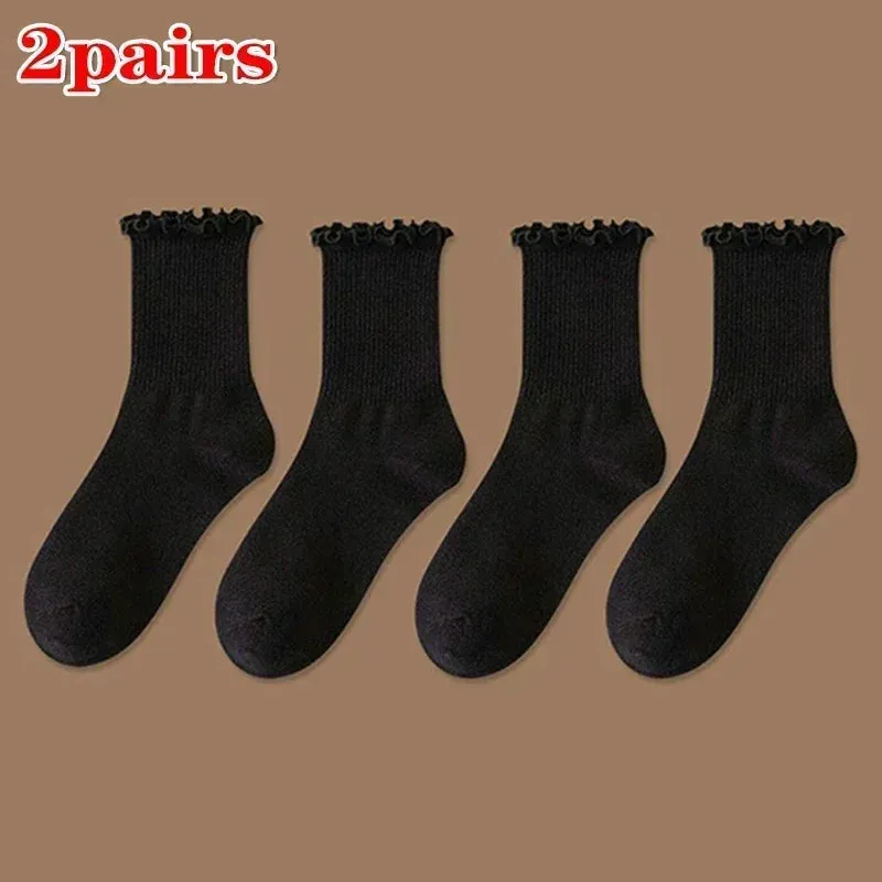 1/2/3 Pack Cotton Ruffles Socks