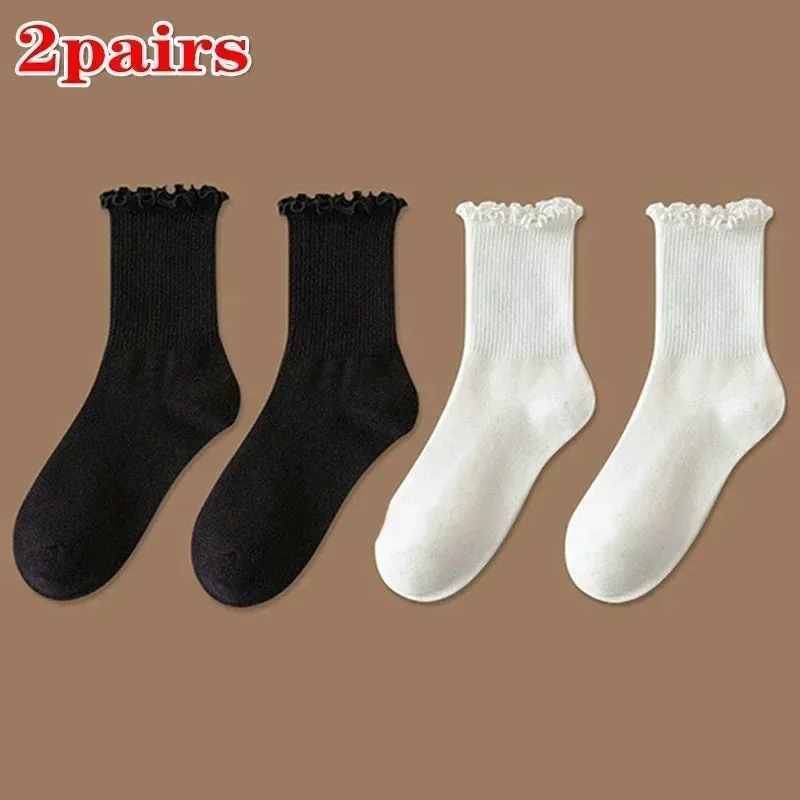 1/2/3 Pack Cotton Ruffles Socks