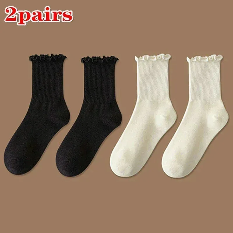 1/2/3 Pack Cotton Ruffles Socks