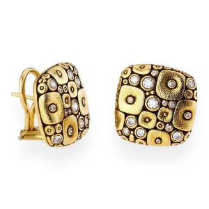 18K Soft Mosaic Diamond Earrings - E-115D