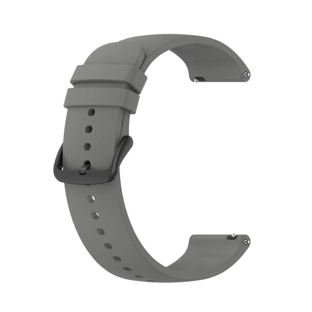 22mm Universal silicone quick release watch strap - Dark Grey / Black Buckle