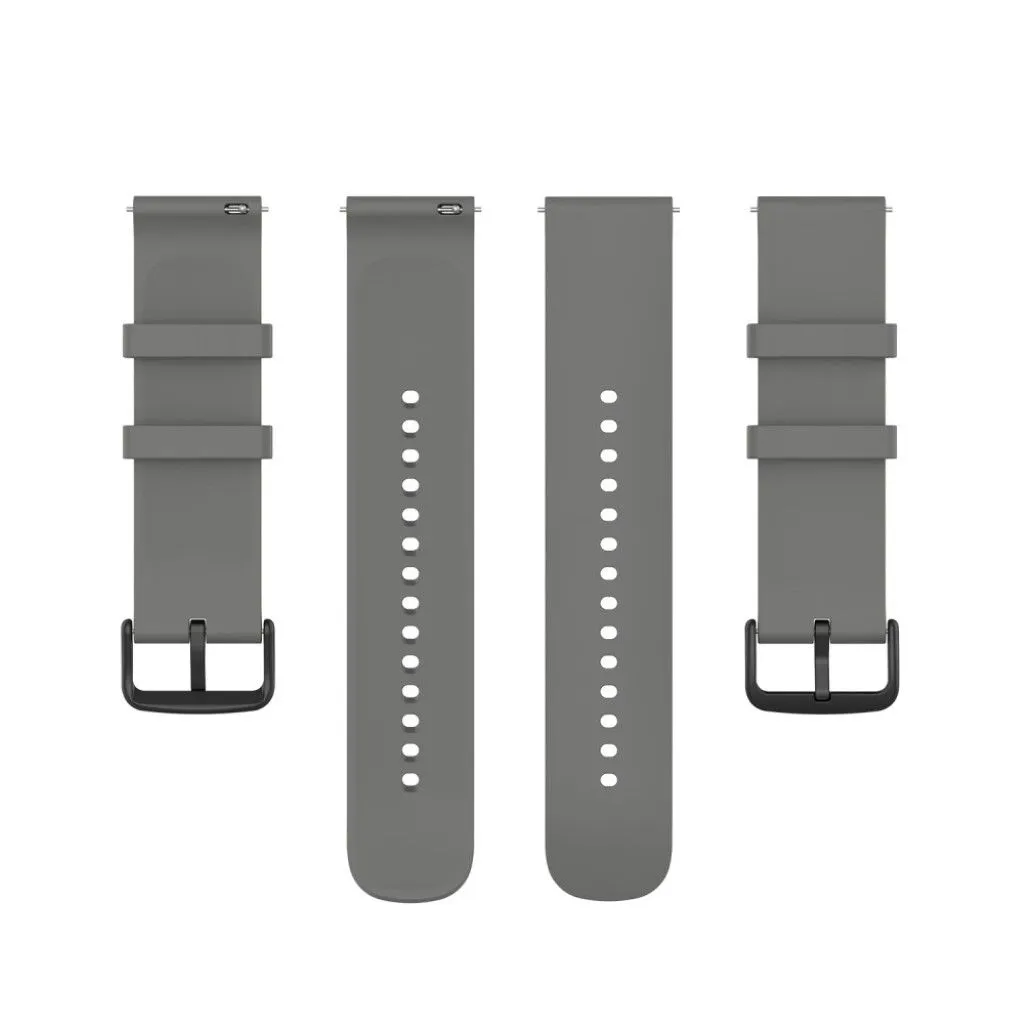 22mm Universal silicone quick release watch strap - Dark Grey / Black Buckle