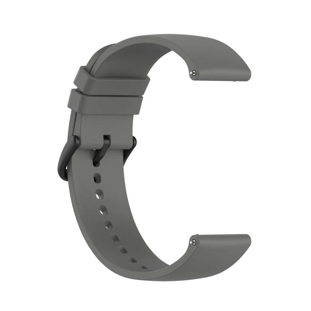 22mm Universal silicone quick release watch strap - Dark Grey / Black Buckle