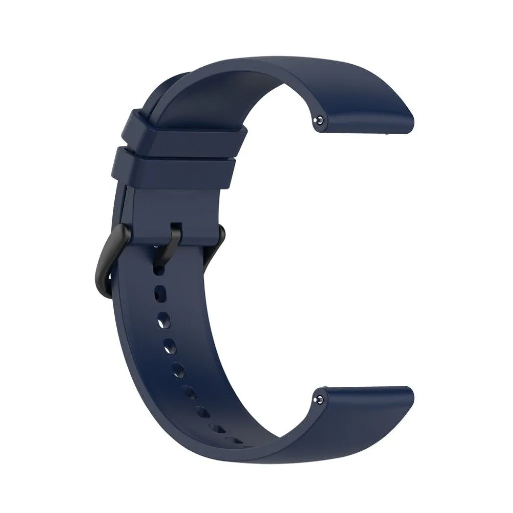 22mm Universal silicone quick release watch strap - Midnight Blue / Black Buckle