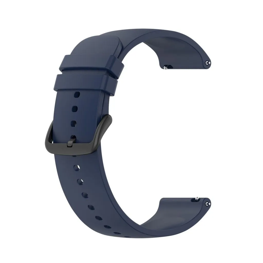 22mm Universal silicone quick release watch strap - Midnight Blue / Black Buckle