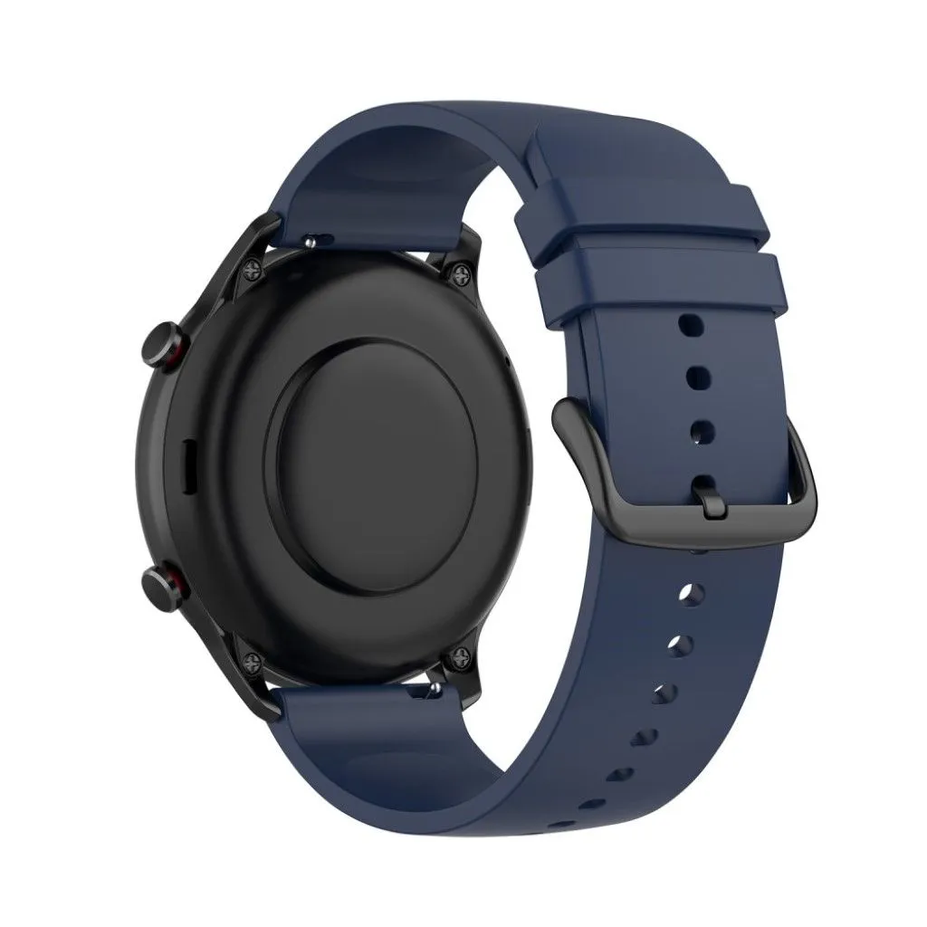 22mm Universal silicone quick release watch strap - Midnight Blue / Black Buckle