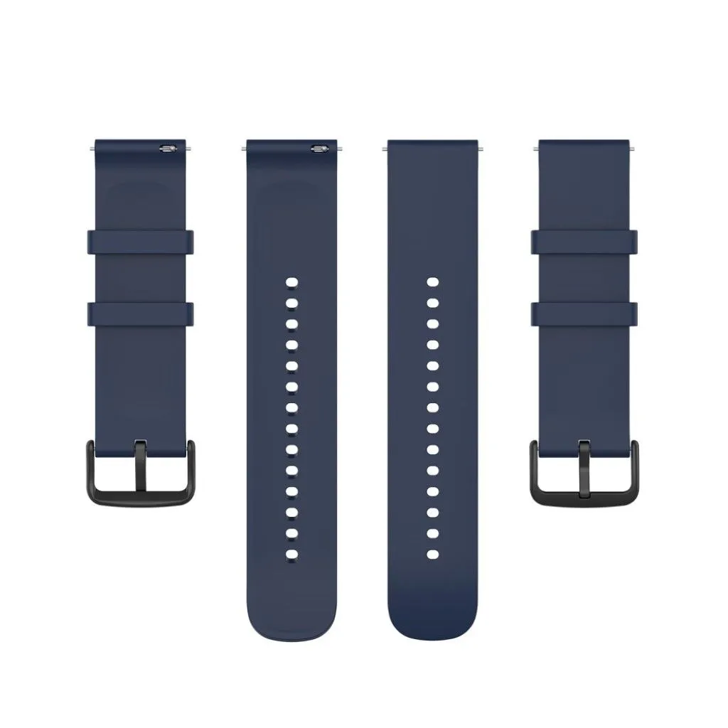 22mm Universal silicone quick release watch strap - Midnight Blue / Black Buckle