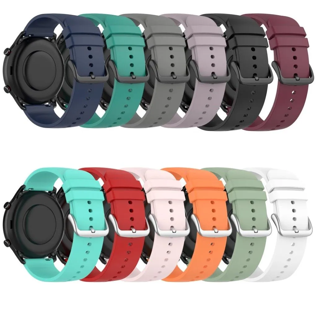 22mm Universal silicone quick release watch strap - White / Silver Buckle