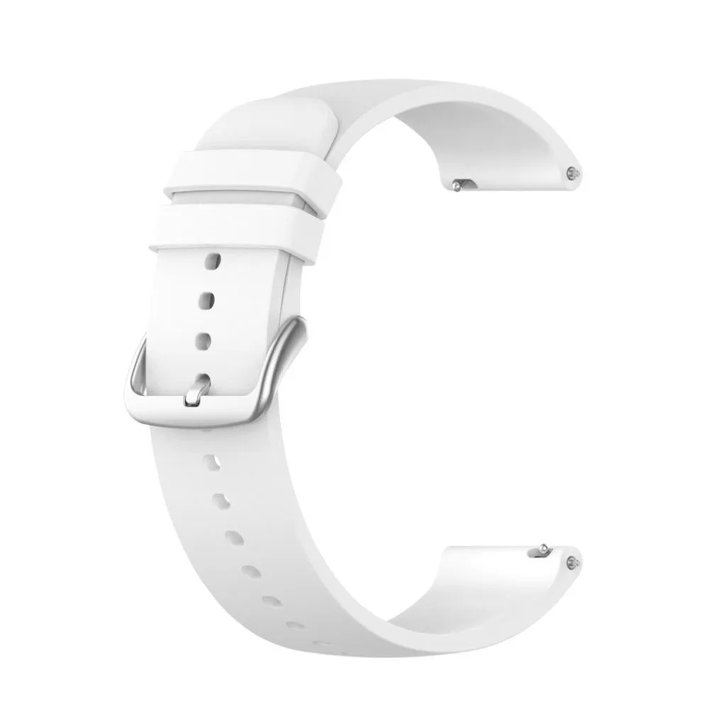 22mm Universal silicone quick release watch strap - White / Silver Buckle