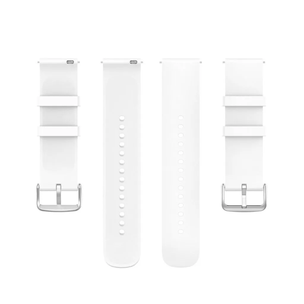 22mm Universal silicone quick release watch strap - White / Silver Buckle