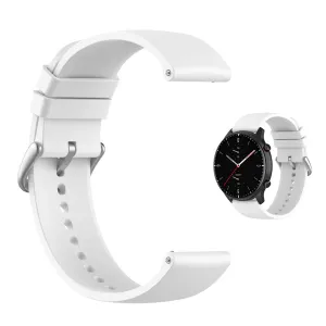 22mm Universal silicone quick release watch strap - White / Silver Buckle