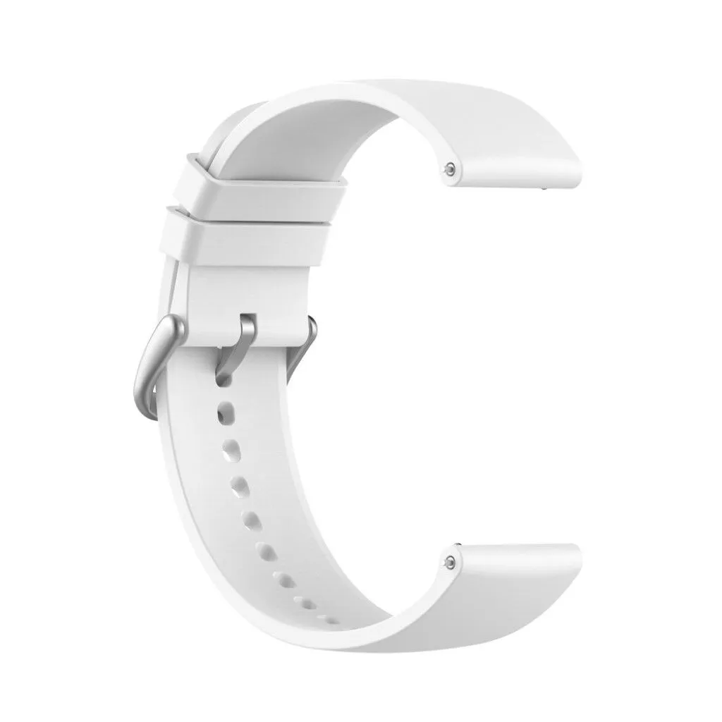 22mm Universal silicone quick release watch strap - White / Silver Buckle