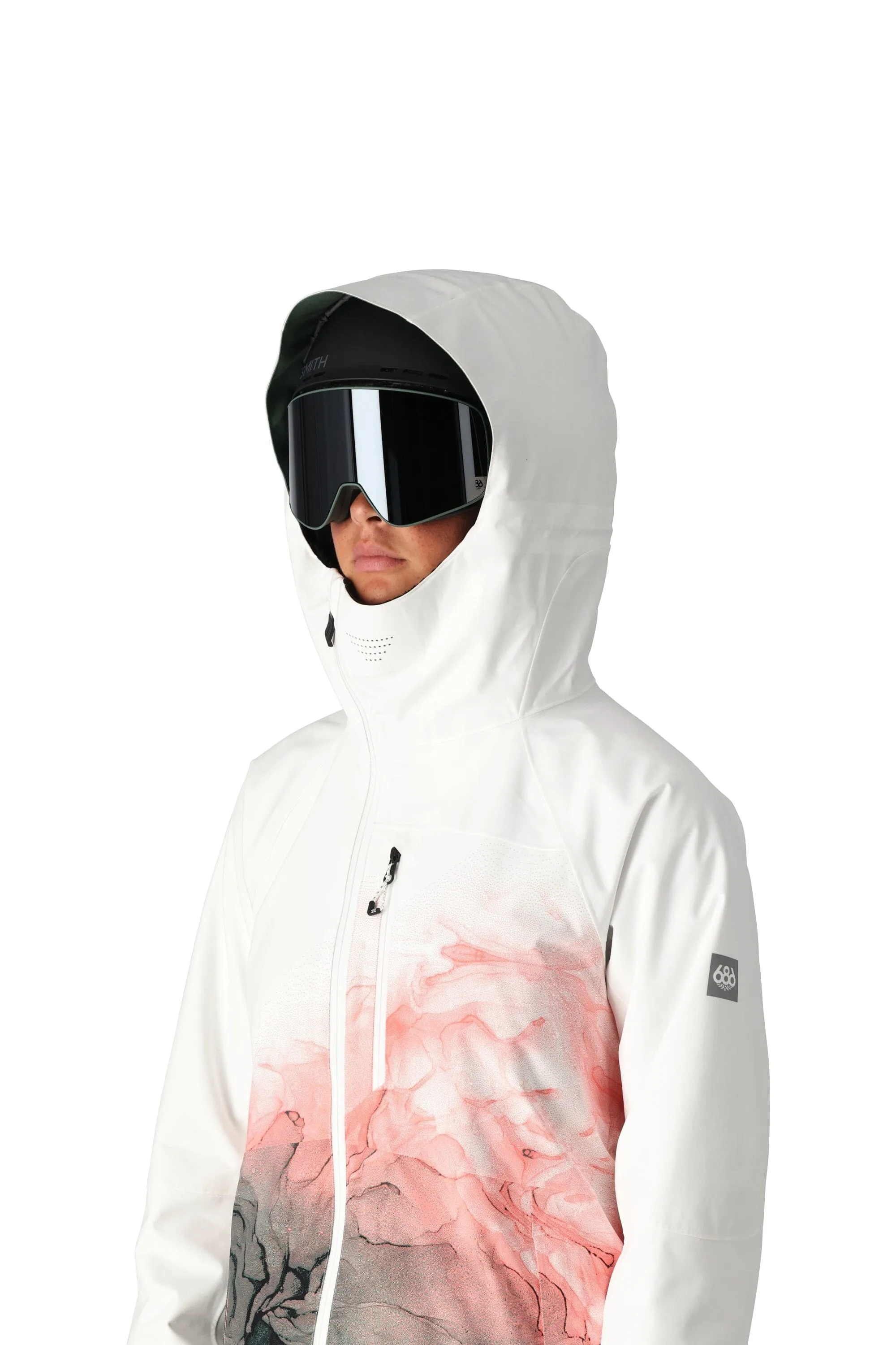 686 Women's Hydra Insulated Snowboard Jacket White Cypress Cloudbreak 2025