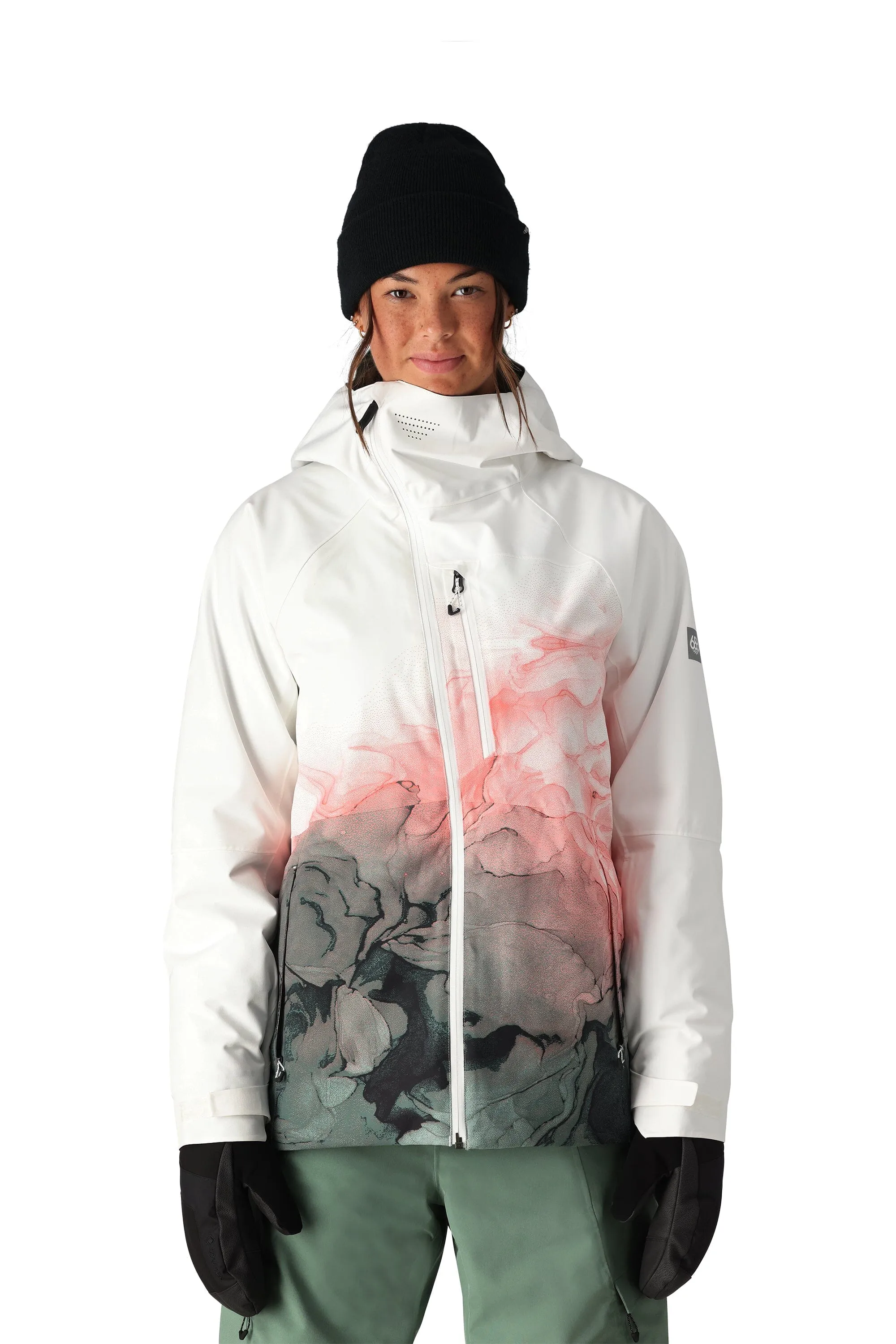 686 Women's Hydra Insulated Snowboard Jacket White Cypress Cloudbreak 2025