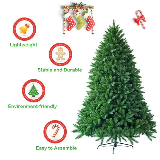 7.5 Feet Unlit Artificial Christmas Tree with 1968 Branch Tips