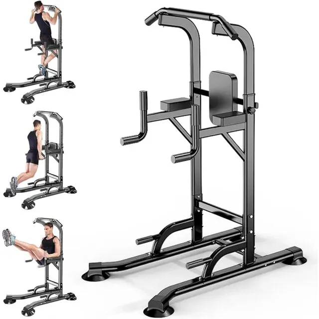 Adjustable Power Tower: Multi-Function Pull Up & Dip Station for Home Gym