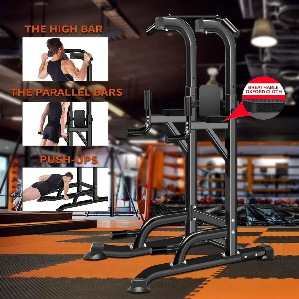 Adjustable Power Tower: Multi-Function Pull Up & Dip Station for Home Gym