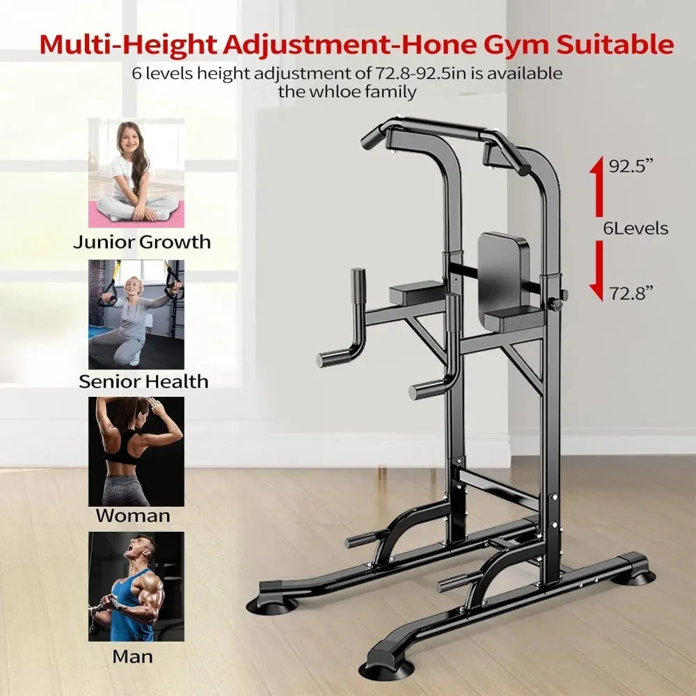 Adjustable Power Tower: Multi-Function Pull Up & Dip Station for Home Gym