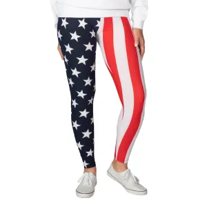 American Flag Patriotic Leggings with Bracelet