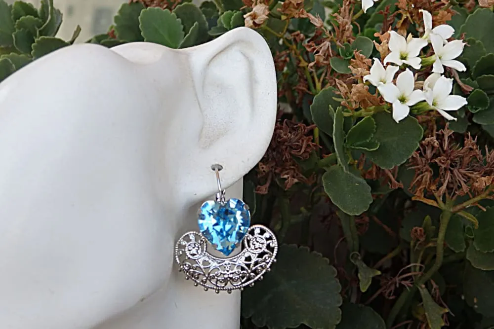 Aquamarine crystal Earrings