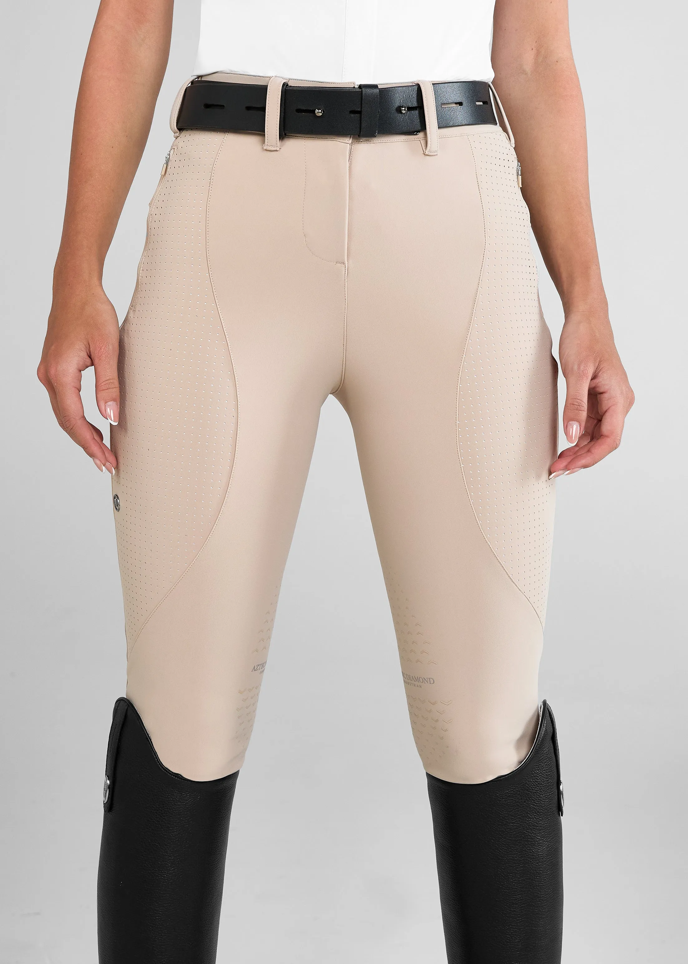 Beige Performance Breeches Knee Grip