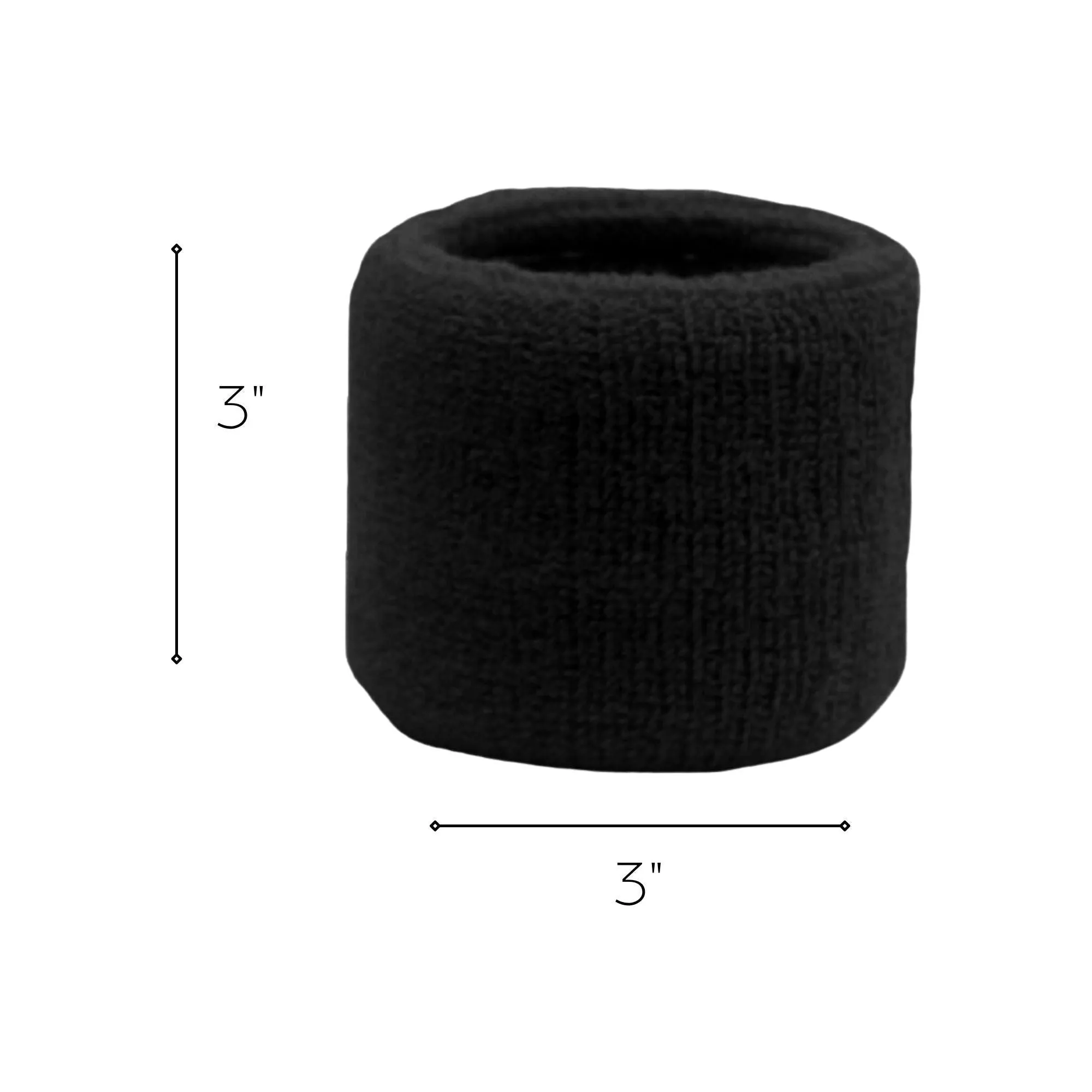 Black Wrist Sweatbands - 2 Pack