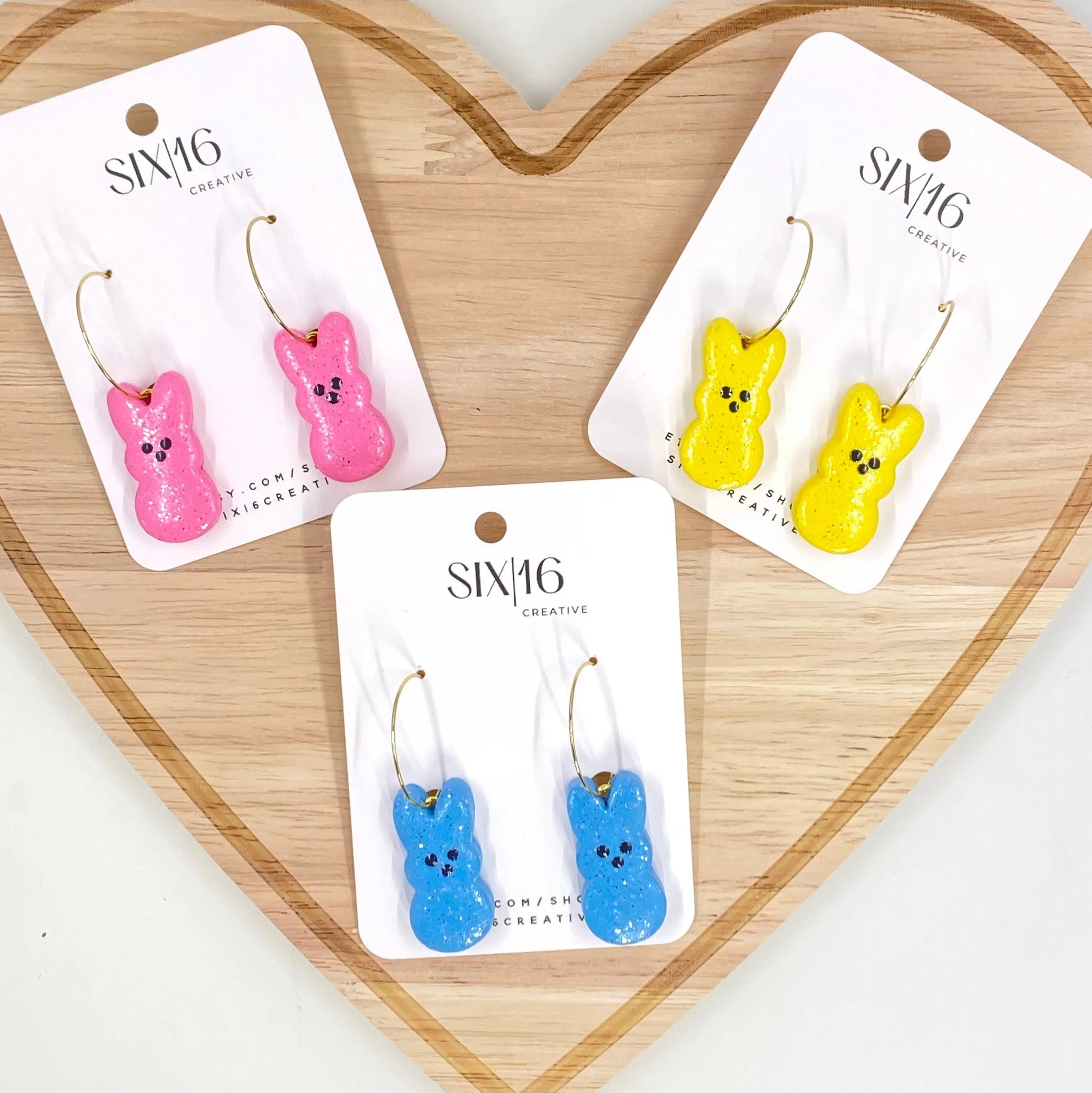 Blue Marshmallow Bunny Earrings