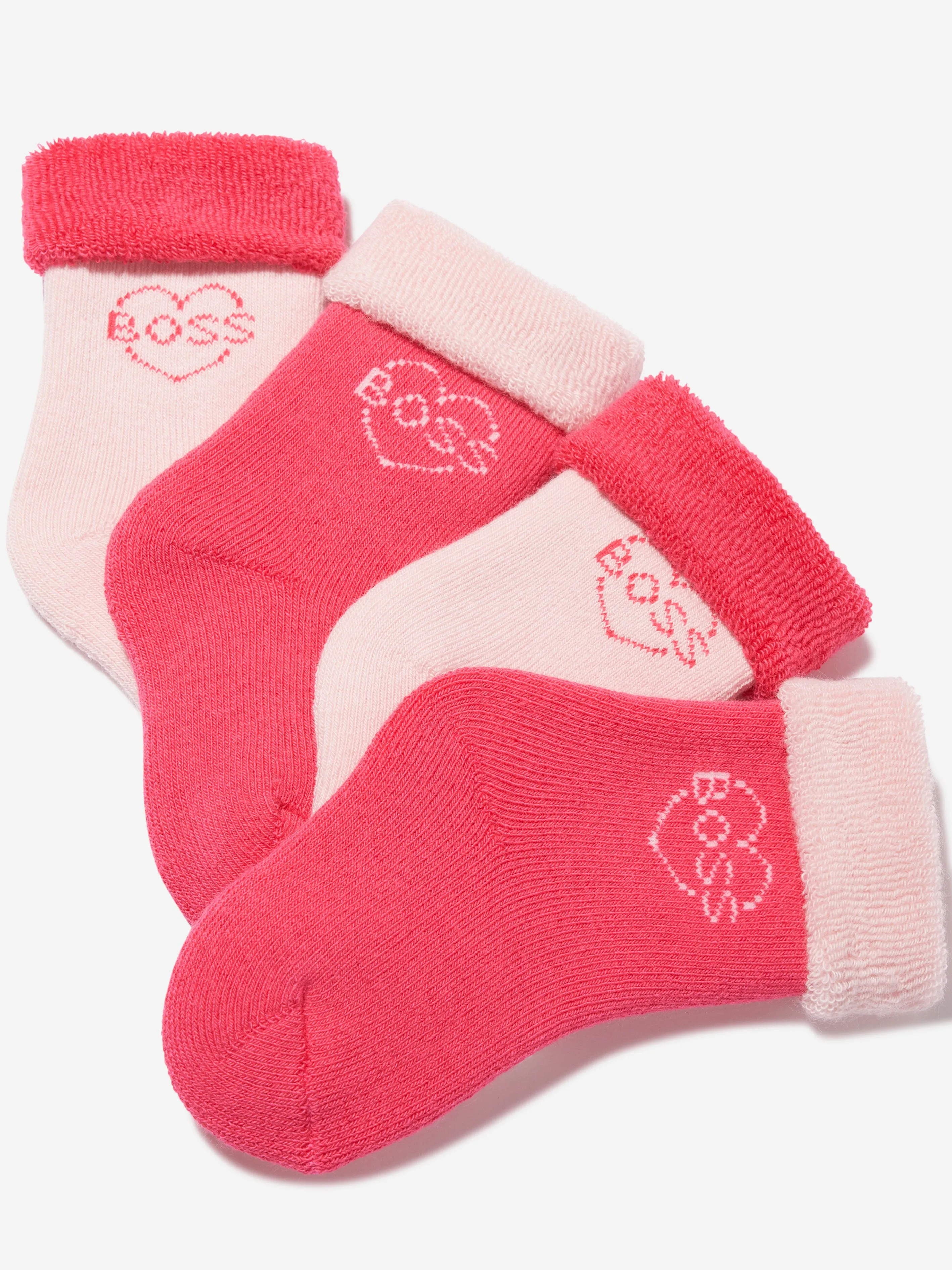 BOSS Baby Girls 2 Pack Socks Set in Pink