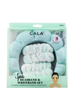 CALA 69136 Mint Spa Headband & Wristband Set