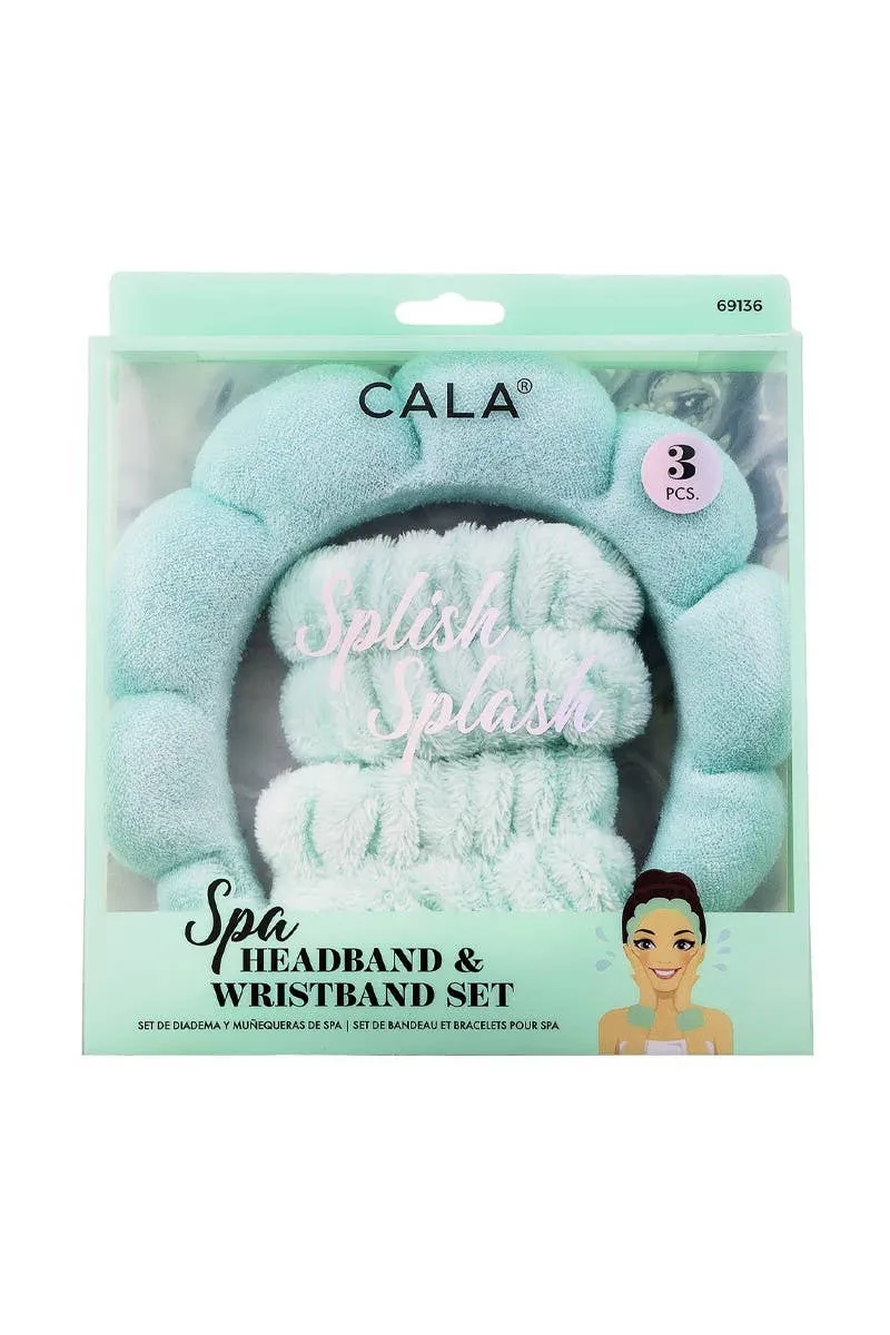 CALA 69136 Mint Spa Headband & Wristband Set