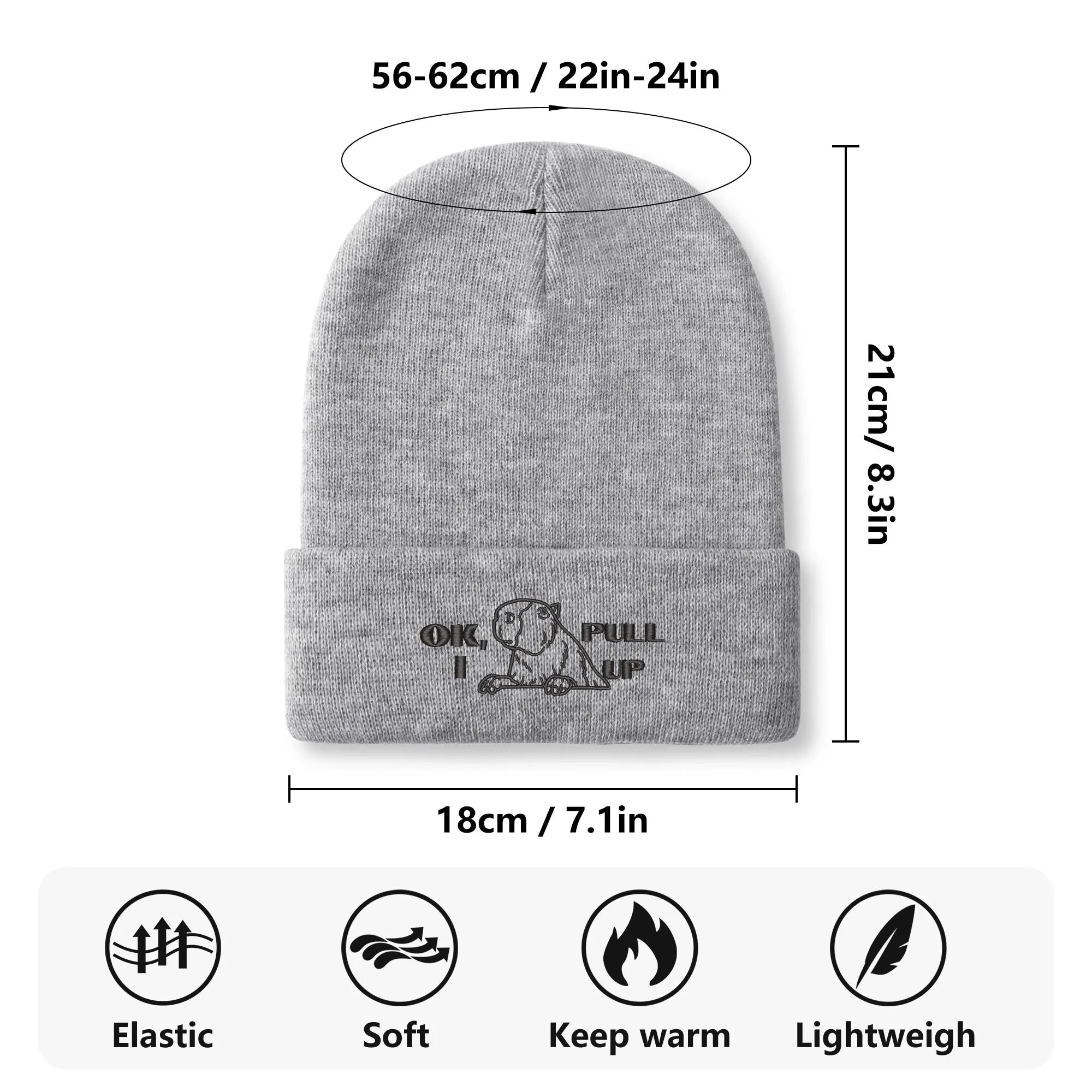 Capybara Embroidered Knitted Hats