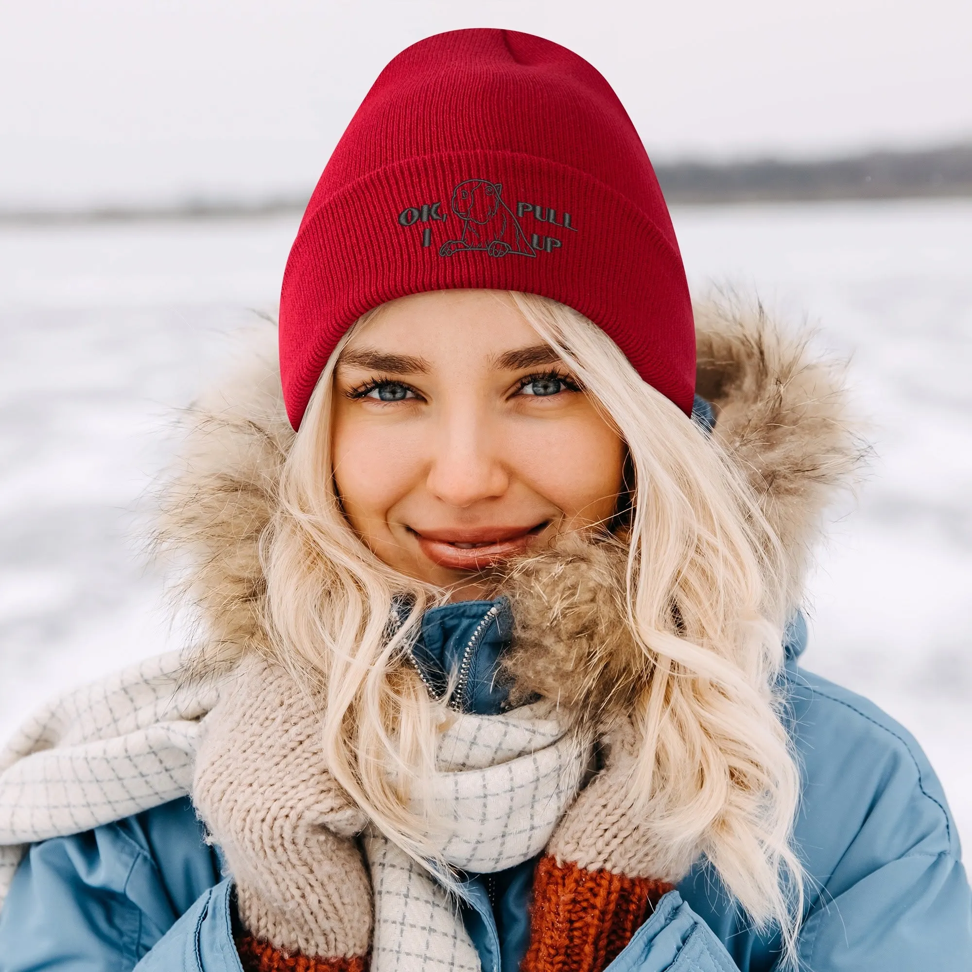 Capybara Embroidered Knitted Hats