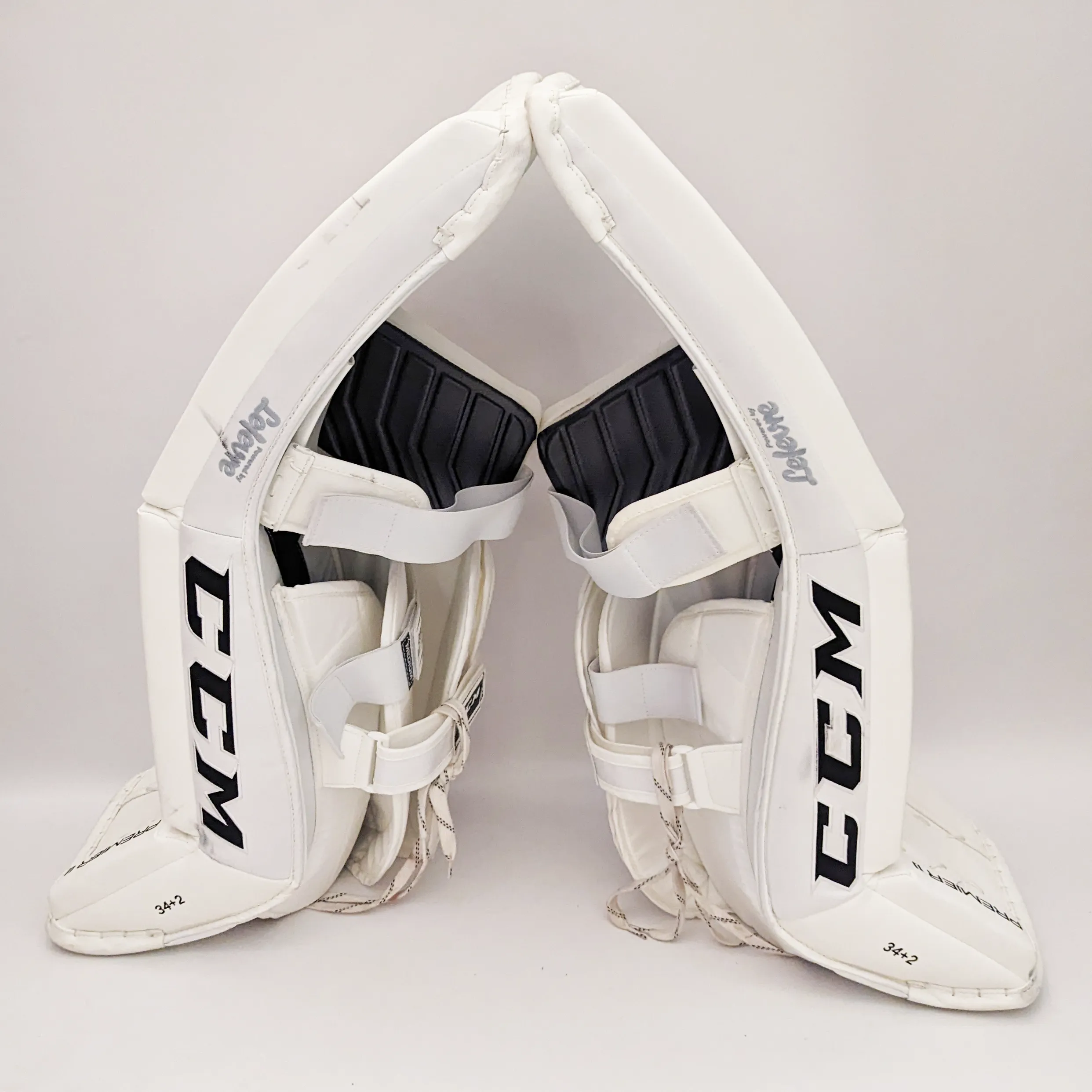 CCM Premier II - Used Pro Stock Senior Goalie Pads (White)