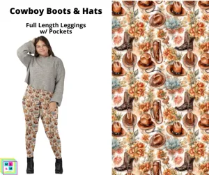 Cowboy Boots & Hats - Leggings w/ Pockets