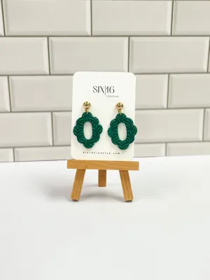 Dark Green Clay Earrings