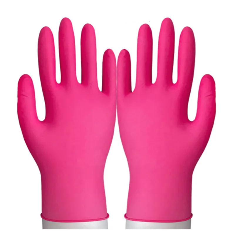 Disposable rubber latex household cleaning gloves