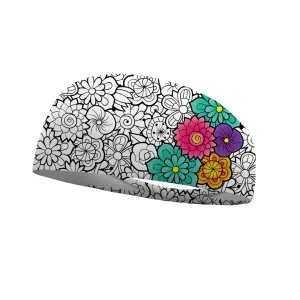 Doodle Bunny Bed Of Flowers Color Your Own Wicking Headband