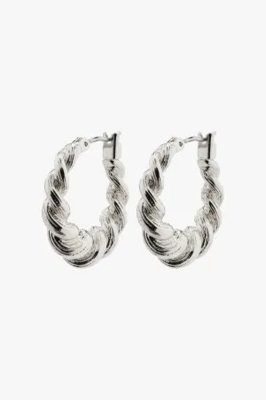 Eileen Silver Twirl Hoop Earrings