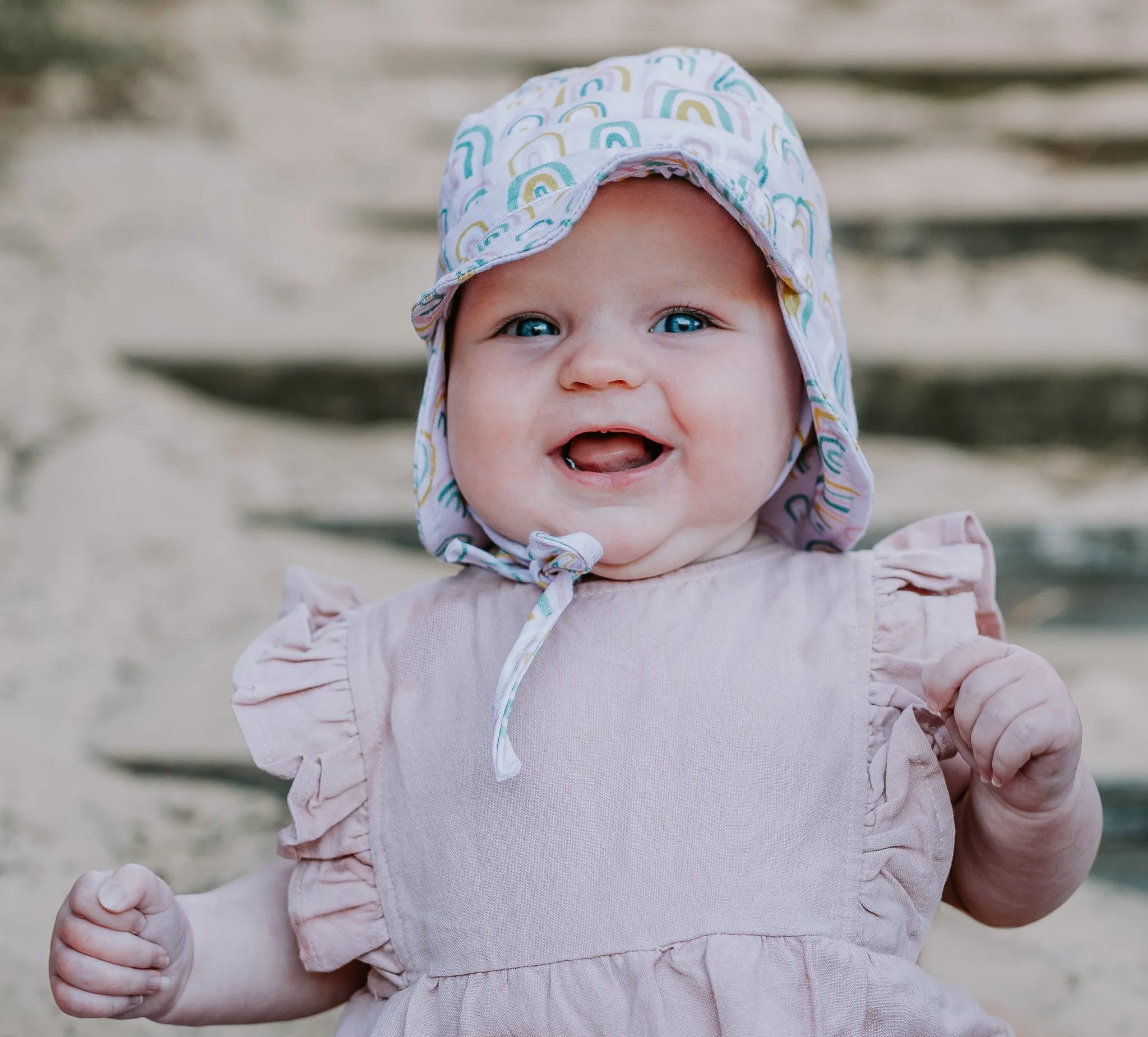 Falling Rainbow Flap Hat