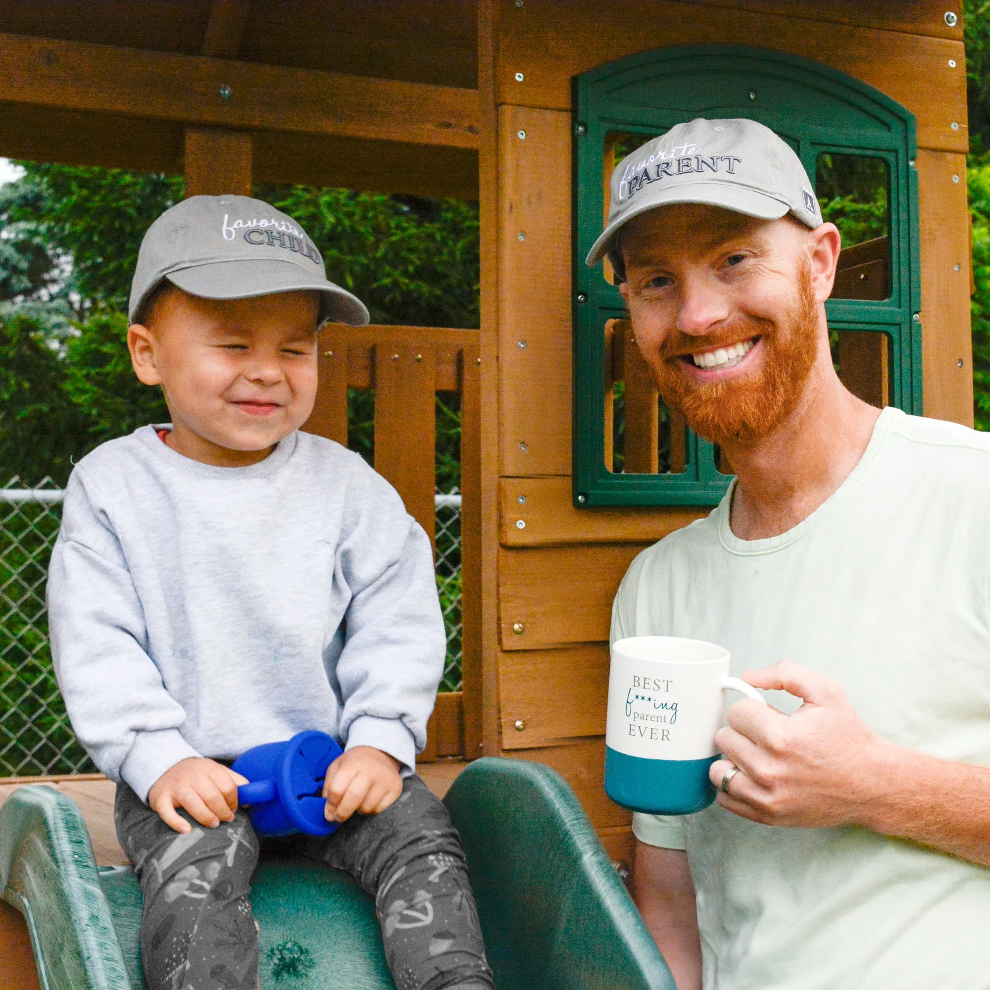 Favorite Adjustable Adult and Toddler Hat Set