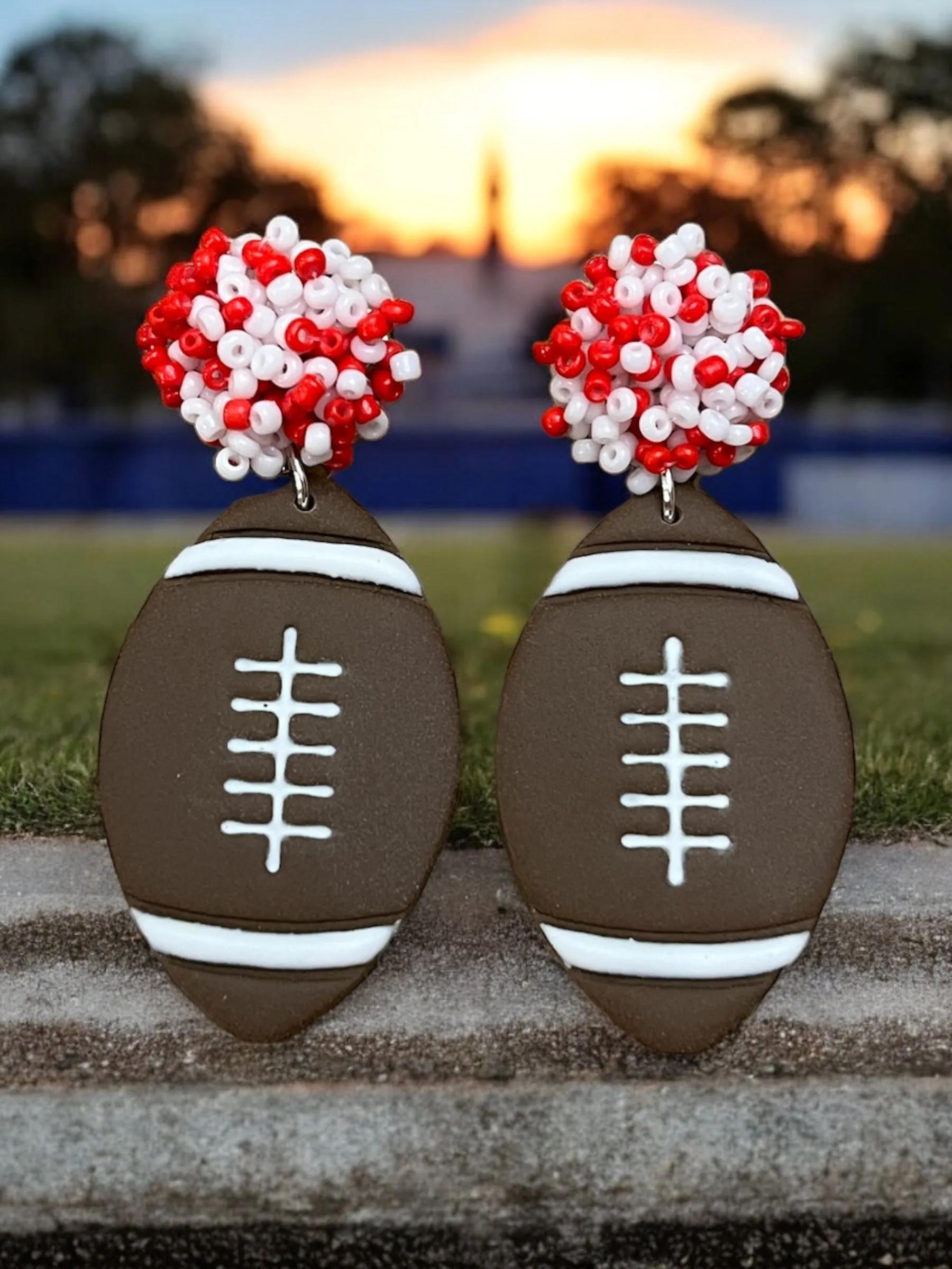 Football Clay Earrings