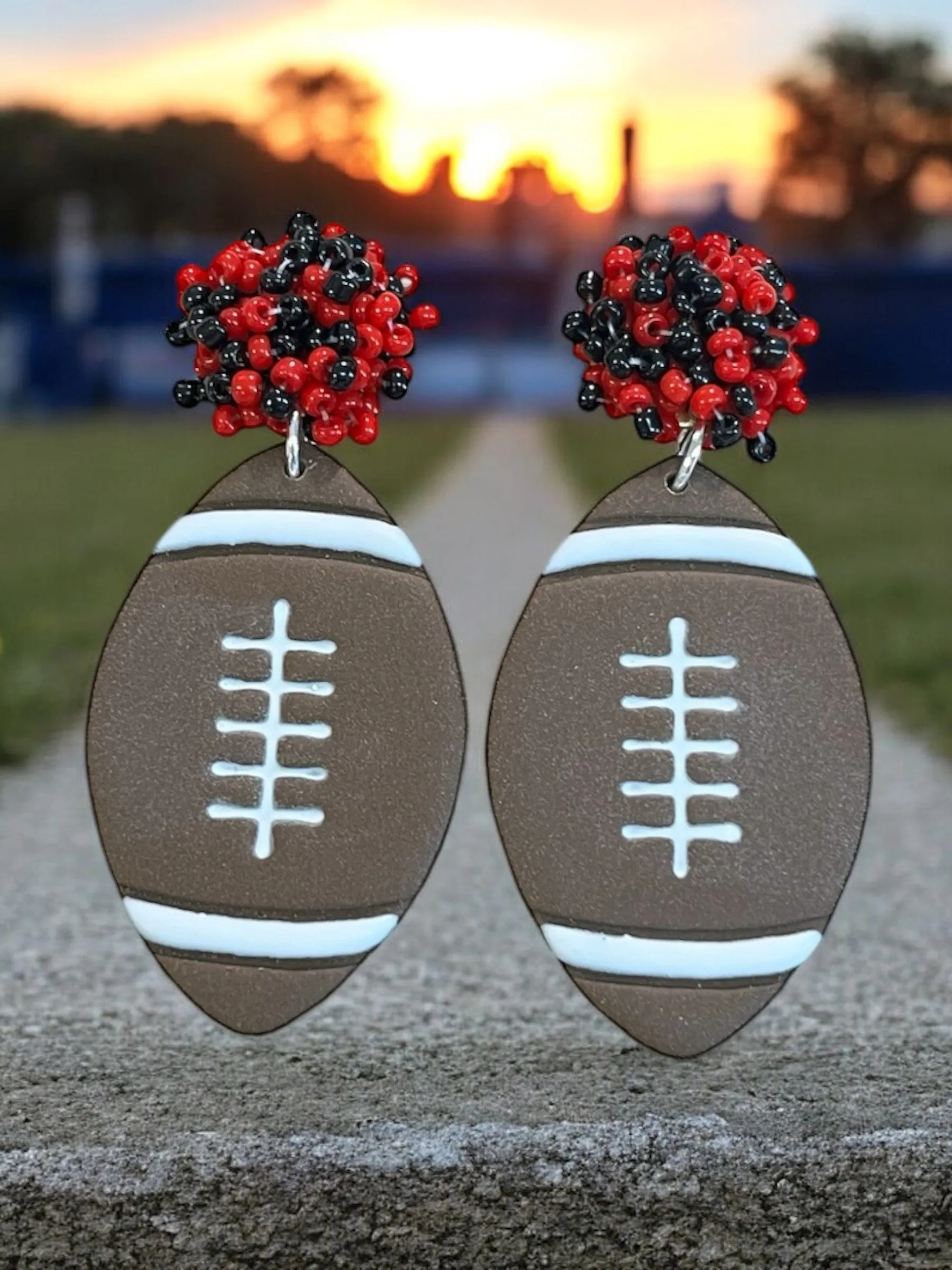 Football Clay Earrings