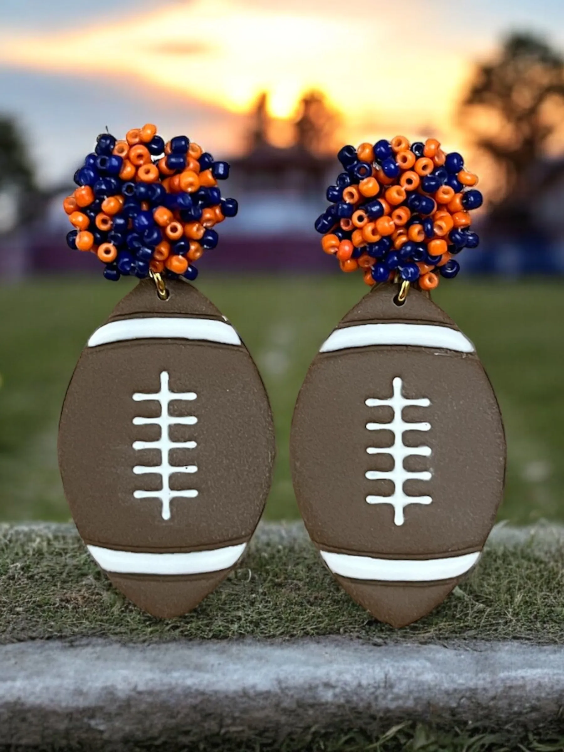 Football Clay Earrings