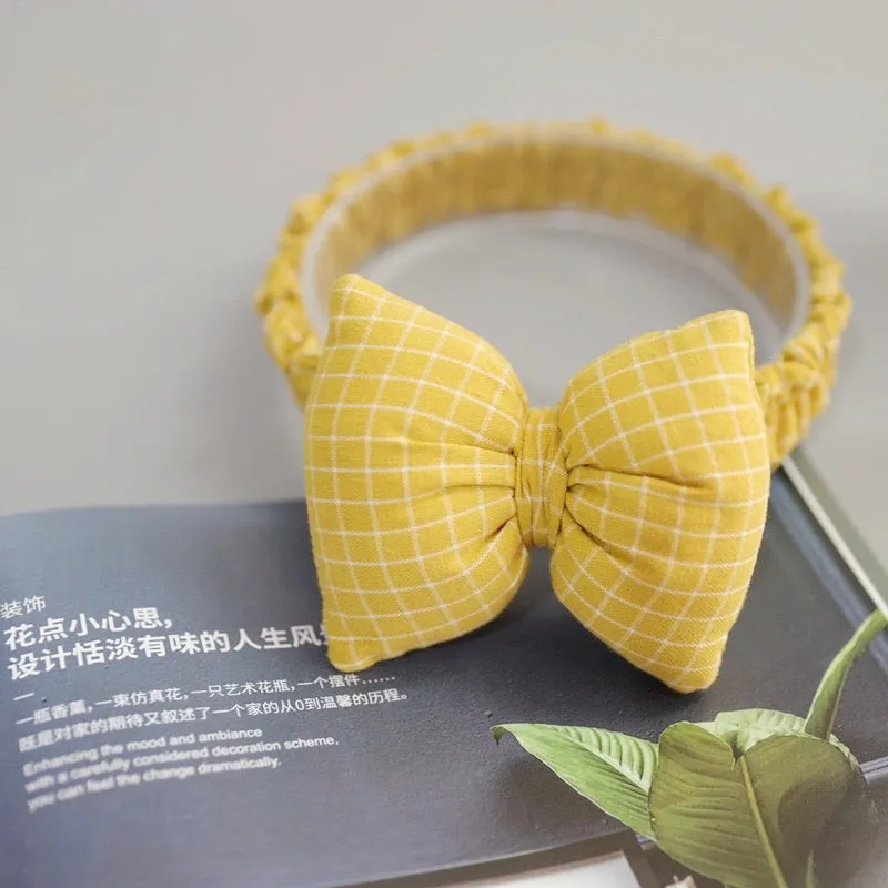 Girls 3D Plaid Bow Elastic Headband - ONLY 2 LEFT !!!