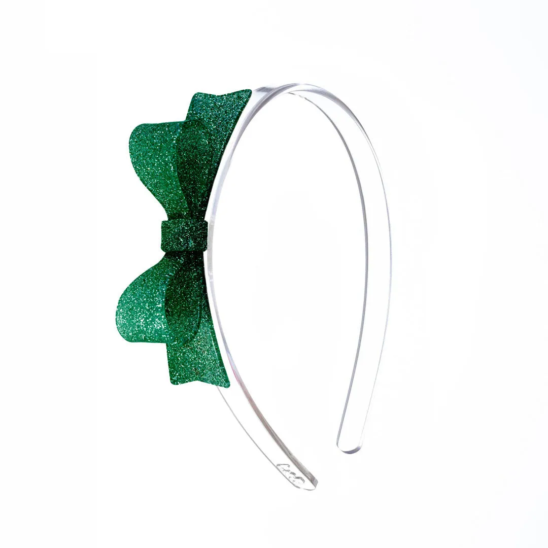 Glitter Green Bow Tie Headband