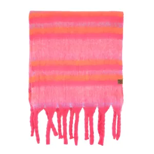 Horizontal Multi Color Stripe Woven Scarf