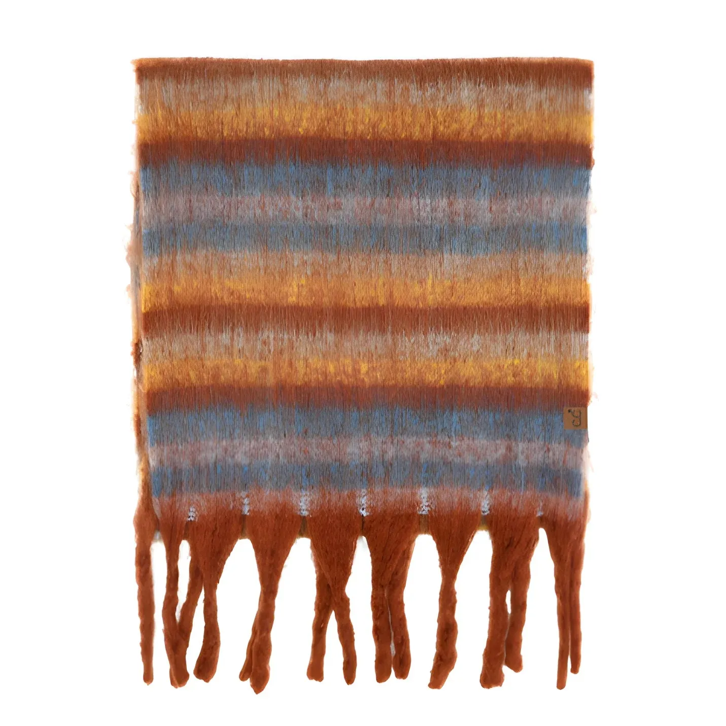 Horizontal Multi Color Stripe Woven Scarf