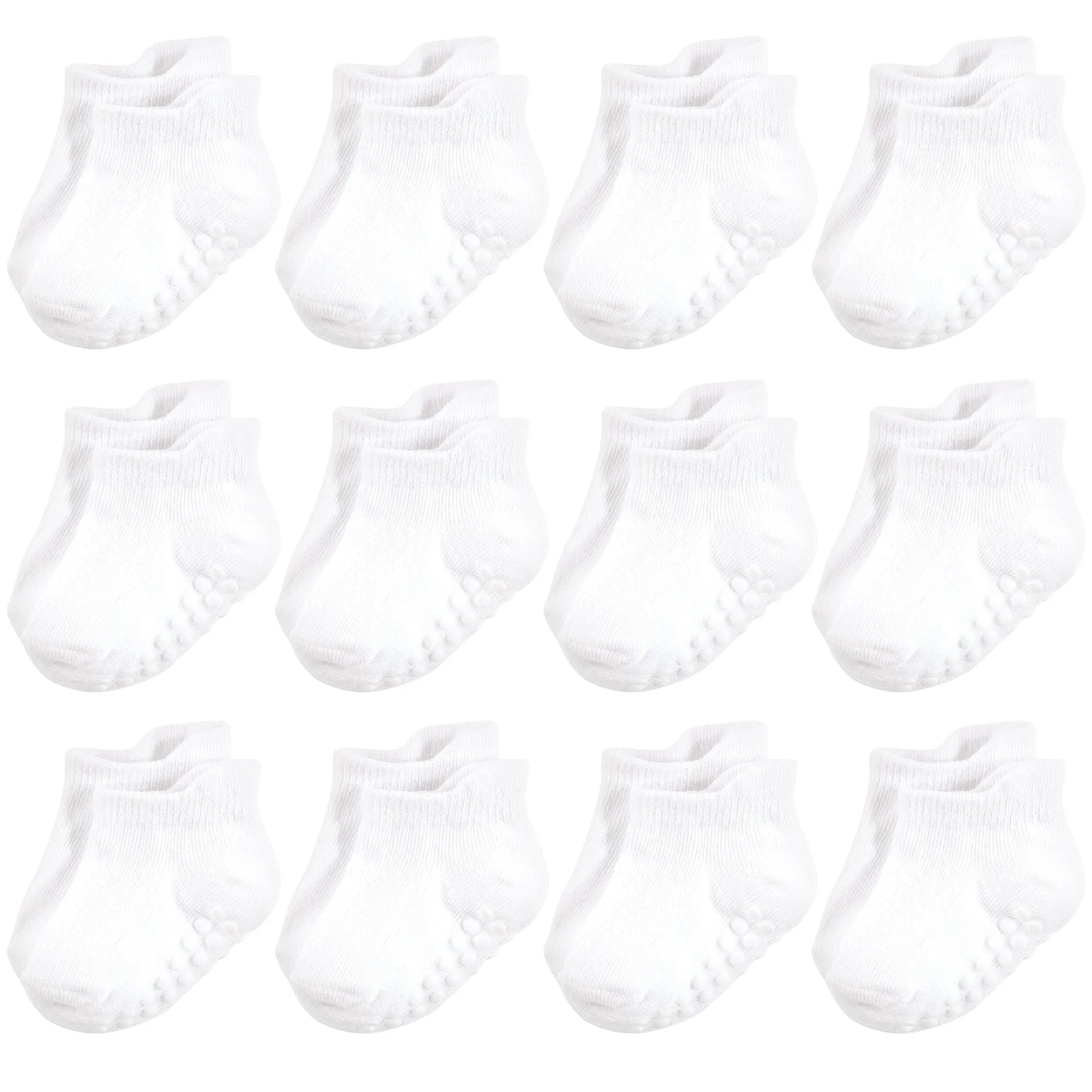 Hudson Baby Non-Skid No-Show Socks, White