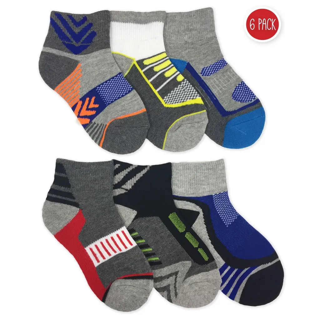 Jefferies Tech Sport Half Cushion Quarter Socks 6-Pair Pack